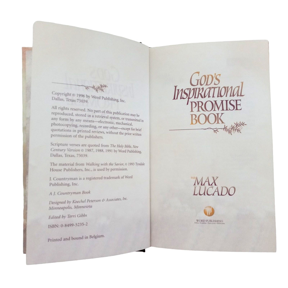 Gods Inspirational Promise Book Max Lucado Insight Scriptural Wisdom Scripture - Picture 4 of 16